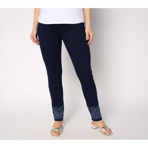 Adidas Women's Petite Pants PM Tummy Control Prime Denim Jeans Blue A696474
